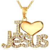 U7 Russian Orthodox Cross Pendant/Praying Hands/Ichthys Sign for Men Women Stainless Steel 18K Gold Plated Jesus Pendant Christian Religious Necklaces, Length 22" Silver Black Gold