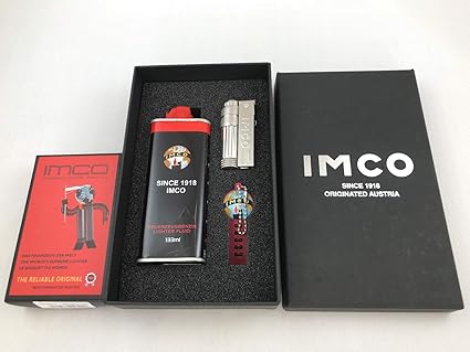 IMCO Super Triplex mit Logo Chrome Oil Nickel Feuerzeug Geschenk Set