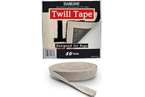 DABLINE Long Twill Tape Roll - 1.5" Wide and 50 Yards Long - Designed for Rug Tufting and Edge Binding, Herringbone Poly Cotton Twill Tape