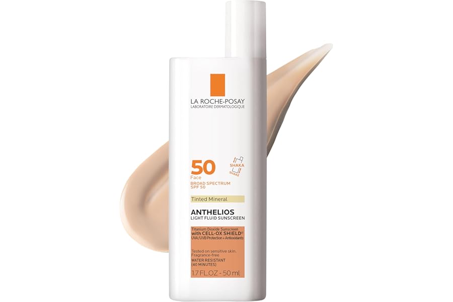 La Roche-Posay Anthelios Sunscreen SPF 50, Ultra-Light Fluid Broad Spectrum SPF 50, Face Sunscreen with Titanium Dioxide Mineral, Lightweight & Fast-Absorbing, Oil-Free, Matte Finish