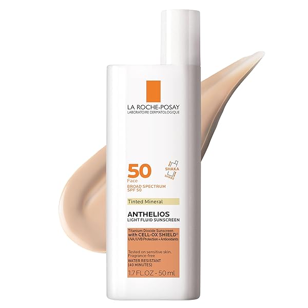 LA ROCHE-POSAY ANTHELIOS TINTED SUNSCREEN SPF 40+, BROAD SPECTRUM SPF + ANTIOXIDANTS, TITANIUM DIOXIDE & ZINC OXIDE SUNSCREEN, 4 FLEXIBLE SHADES WITH NO WHITE CAST, OIL FREE & OXYBENZONE FREE