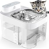 HAPAW Filterless Cat Water Fountain - Wastewater Separation Pet Dispenser | 101oz/3L Large Capacity Tank, 5000mAh Battery &amp; Plug-in, 2 Flow Modes, 20dB Ultra-Quiet, Stainless Steel Tray, Easy to Clean