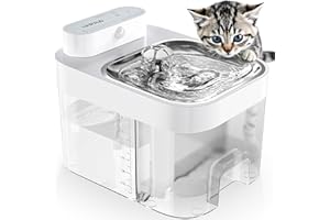HAPAW Cat Water Fountain, Wastewater Separation & No Filter Cotton, Pet Water Dispenser with 101oz/3L Large Capacity Tank, Wireless Automatic Water Fountains for Cats Indoor Cat Watering Supplies