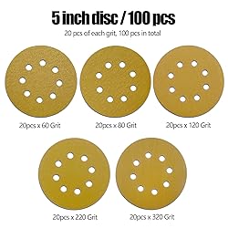 QYQRQF 100pcs 5 Inch Sanding Discs Hook and