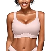 Wireless Jelly Bras for Women - Plus Size Full Coverage Seamless Bra No Underwire, Supportive T-Shirt Bralette for Older