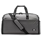 Halfday Convertible 2-in-1 Premium Garment Duffel Weekender Bag 45L | Wrinkle-Free Travel, Hanging Suit Compartment, Shoe Pockets, Trolley Sleeve. Balistic Nylon Carry-On, Ash