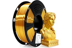 GEEETECH Gold Filament Silk PLA 3D Printer Filament 1.75mm Metal-Like Shiny Gold PLA 1Kg(2.2lbs), 3D Printing Filament for Mo
