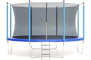 Garveetools 10FT 12FT 14FT 16FT Trampoline with Safety Enclosure & Ladder - Recreational Trampolines for Kids/Adults, ASTM Certified Outdoor Bounce