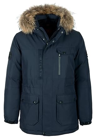 Grimada 7W08M Herren Winterjacke Arctic Parka KINGSWIND mit Echtfellkapuze (Länge ca.85)