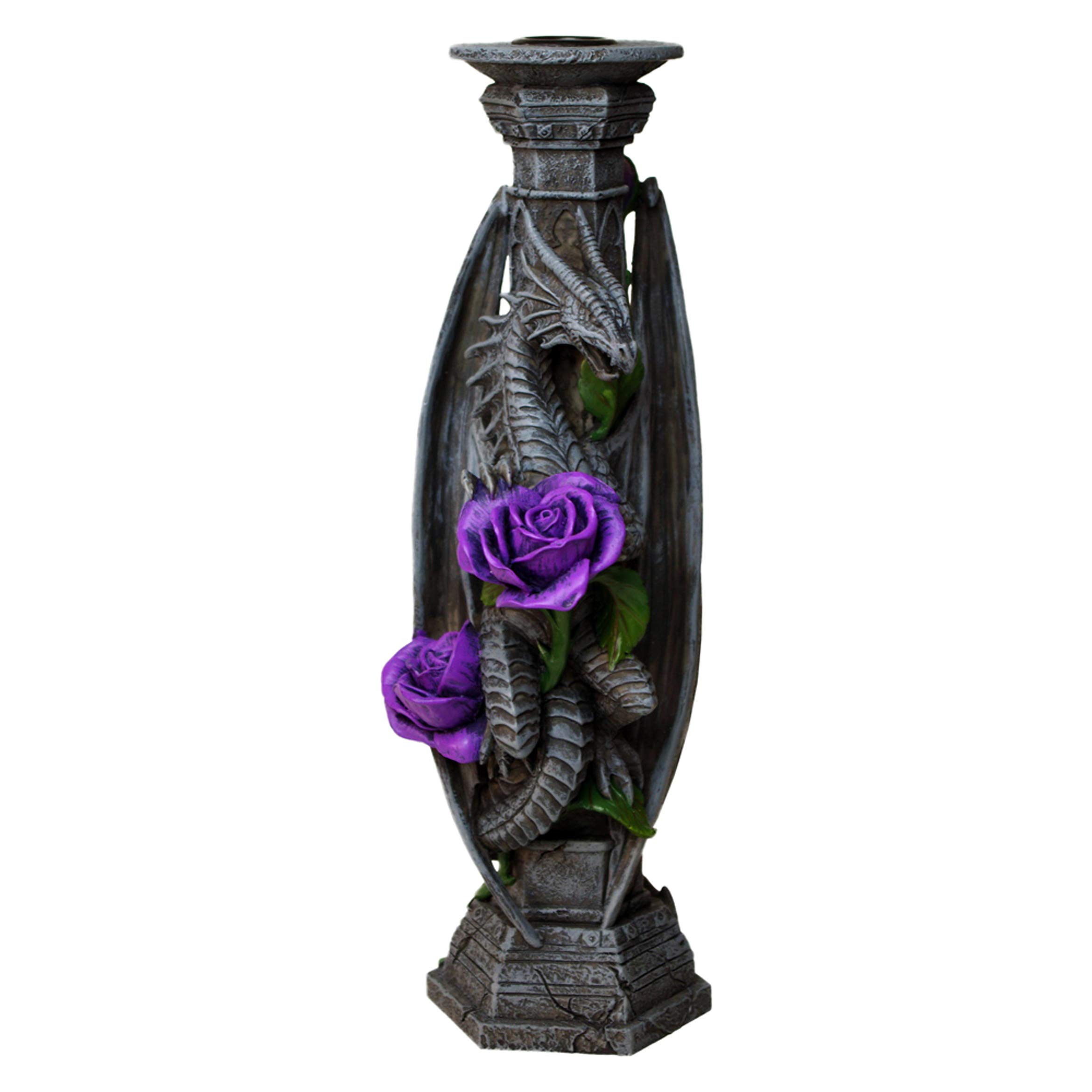 Nemesis Now Dragon Beauty Stick Anne Stokes Candle Holder NOW6853 Grey, Resin,25cm