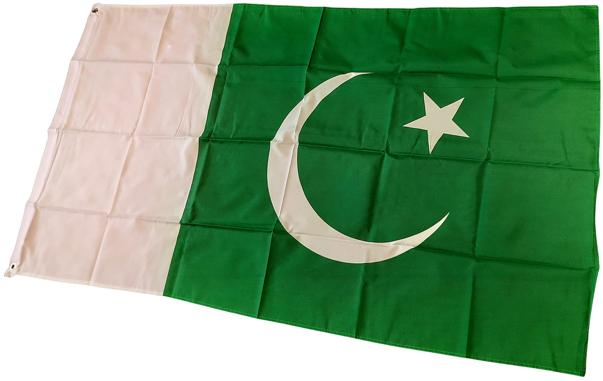 NWFlags Pakistan Flag 5ft x 3ft 75d Premium Polyester Suitable For Flagpoles | Strong Polyester 5x3 foot material large flag banner with two metal Eyelets