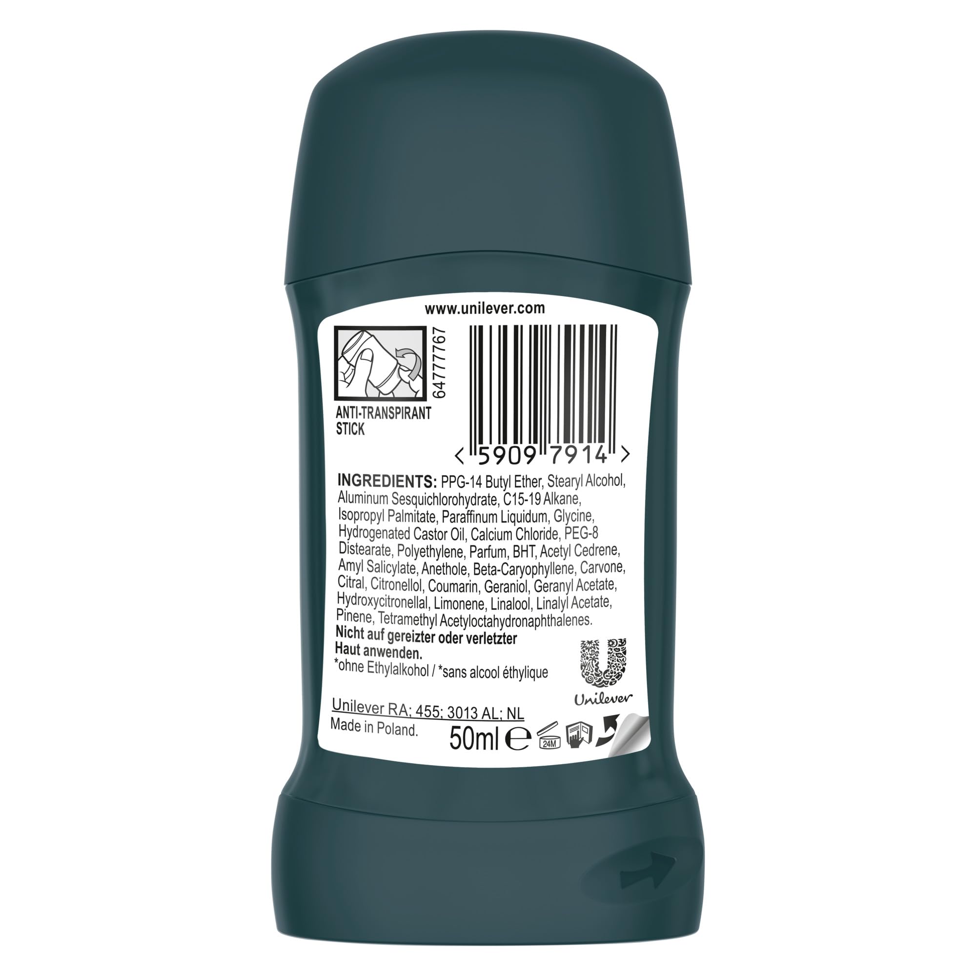 Rexona Men Nonstop Protection Deo Stick Cobalt Dry Anti Transpirant mit 72 Stunden Schutz vor Schweiß und Körpergeruch 50 ml 3