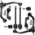 SCITOO - 8pc Set Suspension Kit Front Upper Control Arm with Ball Joint Fit 2002-2005 For Jeep Liberty 2.4L 2.8L 3.7L Lower Ball Joint Inner Outer Tie Rods Kit