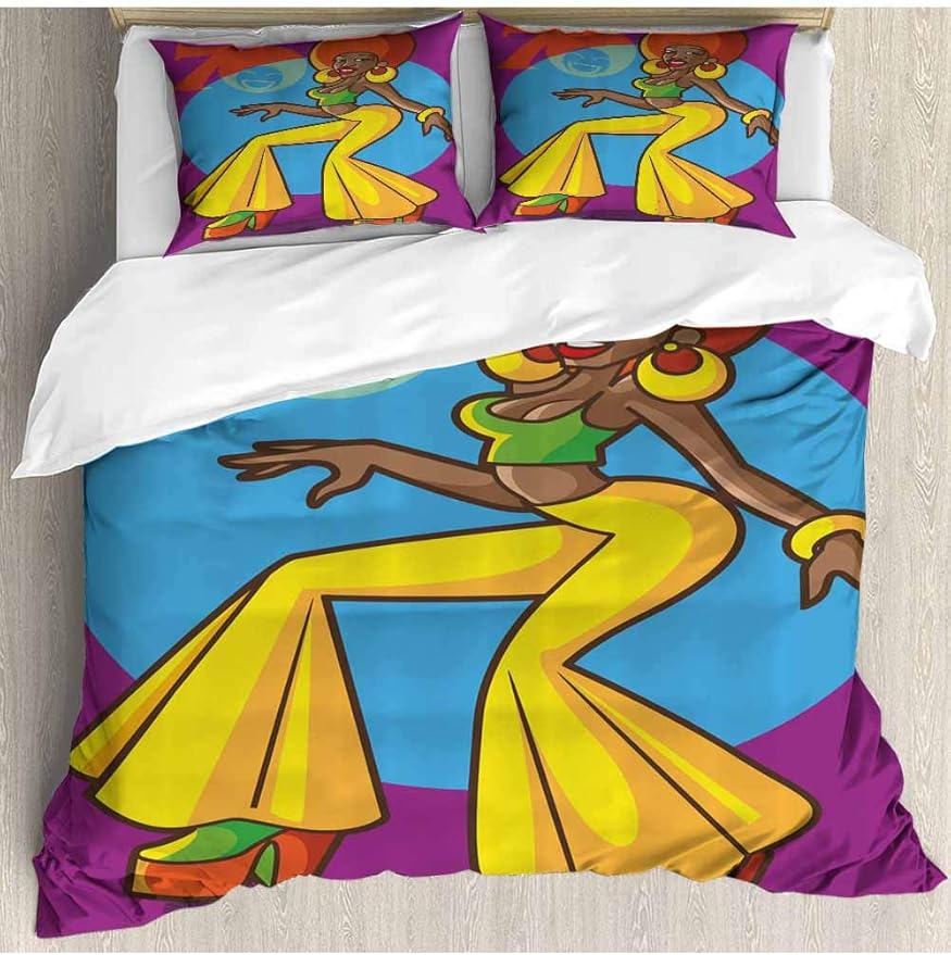 prunushome AfroDi - Juego de Funda de edredón de 3 Piezas para niñas