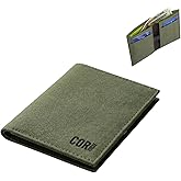 COR Surf Minimalist Bifold Wallet for Men with RFID Blocking, Magnetic Closure, Waterproof, Made from Recycled Materials, Black (Green)