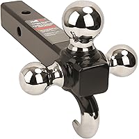 PEAKTOW Class III/IV 2 inches Trailer Hitch Ball Mount with 1-7/8”, 2”, 2-5/16” Triple Chrome Plated Balls and Hook, 10,000 l