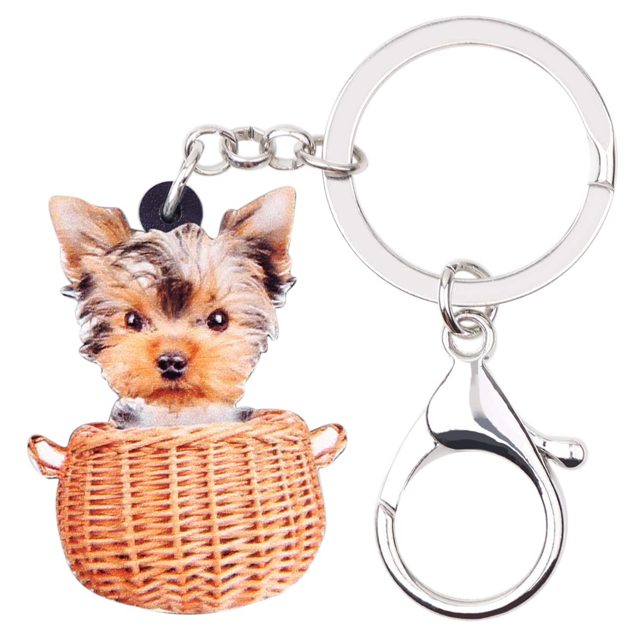 WEVENI Acrylic Yorkshire Terrier Teddy Key Chains Yorkie Keyring Women Girl Handbag Charms Jewelry Keychain (Multicoloured2)