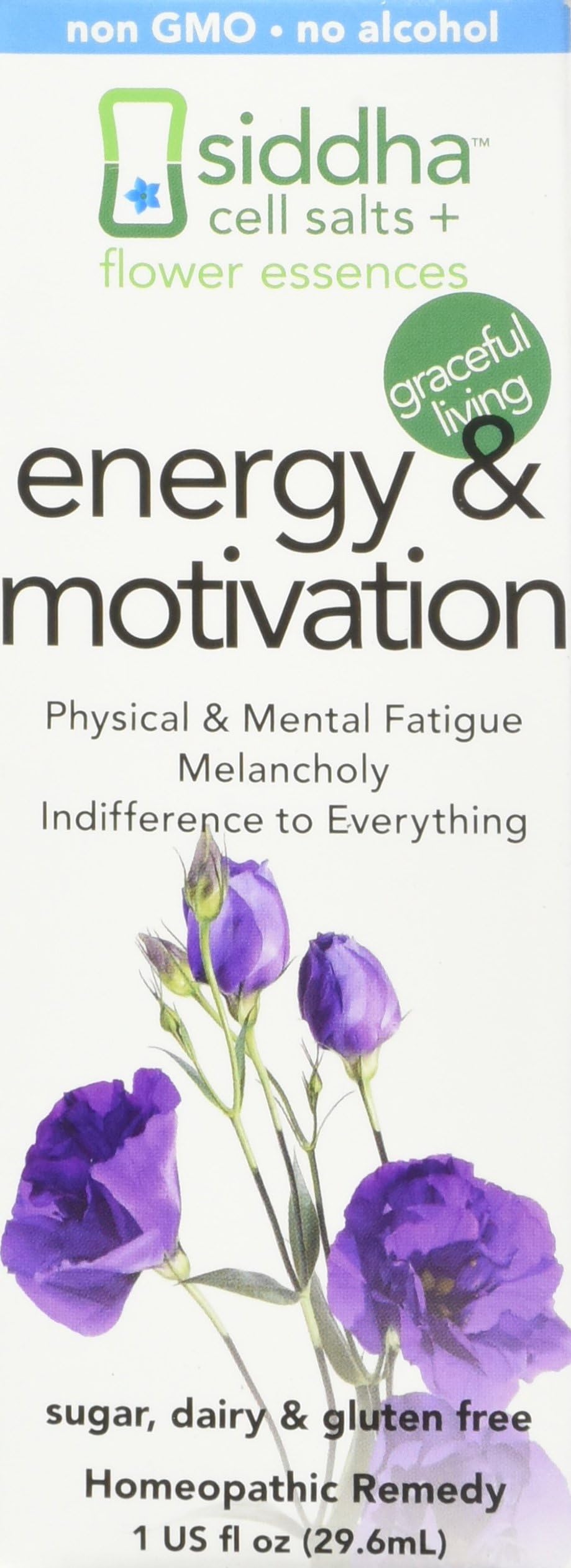 Siddha Remedies Energy & Motivation Spray for Physical & Mental Fatigue | 100% Natural Homeopathic Remedy with Traditional Homeopathic Ingredients, Cell Salts and Flower Essences | No Alcohol No Sugar