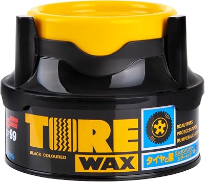 SOFT99 Tire Black Wax 170 g Matte Tire Dressing with Applicator Pad