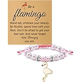 Flamingo Lover Bracelets Flamingo Inspirational Gifts for Women Animal Lovers Beads Bracelets Encouragement Present for Bird Lover Daughter Sister Friend Birthday Christmas Stretch Beaded Jewelry