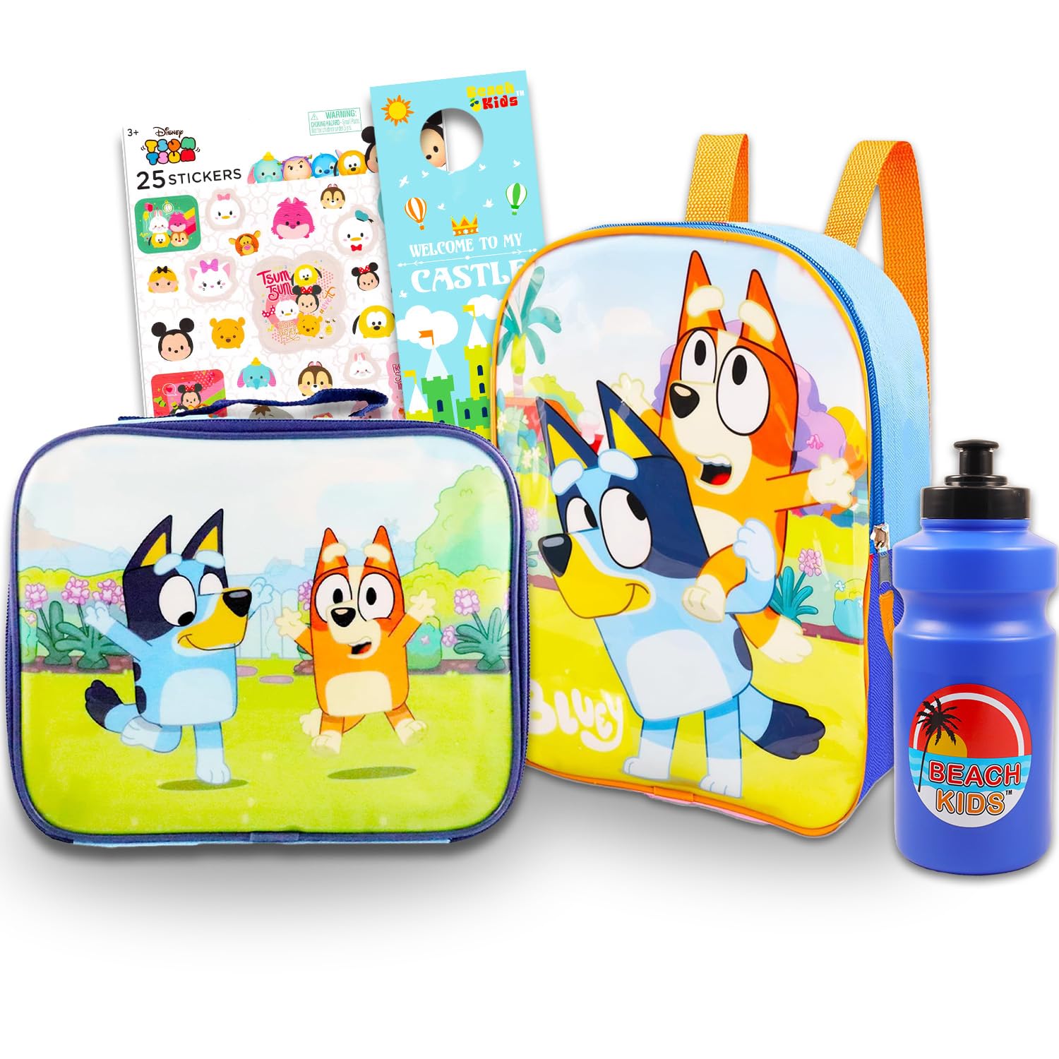 Disney Bluey and Bingo Mini Backpack with Lunch Box Set - Bundle of 11 ...