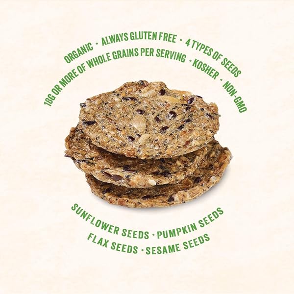 MARY’S GONE CRACKERS SUPER SEED CRACKERS, ORGANIC PLANT BASED PROTEIN, GLUTEN FREE, BASIL & GARLIC, 5.5 OUNCE (PACK OF 1)