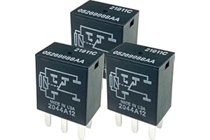 CUTTNELL 3-Pack 21911C 05269988AA Relays 12VDC 10A 5-Pin SPDT Automotive Relay - Compatible with Select Chrysler, Jeep, Dodge Vehicles - Fixes Dual-Circuit & Accessory Failures