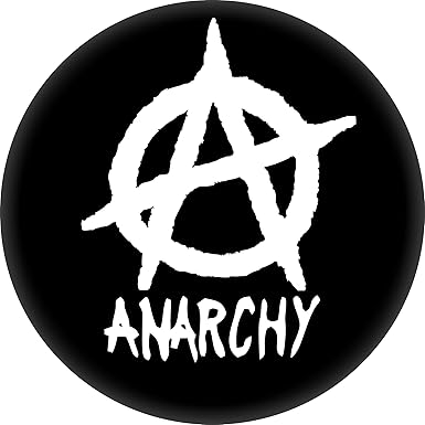 Amazon Com Anarchy Logo White On Black 1 25 Button Clothing