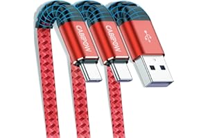 CABEPOW USB C Cable 10 ft 2Pack, USB A to Type C Charger Fast Charging, USB C Charger Cable Nylon Braided USB C Cord for iPhone 15/15 Plus/15 Pro/15 Pro Max, Samsung Galaxy S23/S22/S21/S20, Note 10 9-Red
