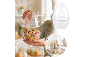 12 Inch Jumbo Clear Easter Eggs Fillable Transparent Easter Egg Plastic Fillable Eggs for Easter Basket Stuffers Party Favor,
