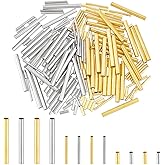 UNICRAFTALE About 180pcs 6 Styles Tube Beads 2 Colors Metal Spacer Column Beads Brass Beads Cord End Caps Diameter 1.5-2.7mm for Bracelet Necklace Jewelry Making
