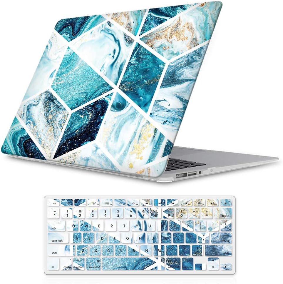 iLeadon MacBook Air 13 inch Protective Hard Case Rubber Coated Ultra Thin Shell Cover+Keyboard Cover for Older Version MacBook Air 13 inch Model A1369/A1466 (MacBook Air 13