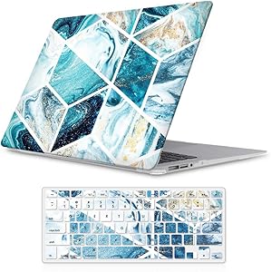 iLeadon MacBook Air 13 inch Protective Hard Case Rubber Coated Ultra Thin Shell Cover+Keyboard Cover for Older Version MacBook Air 13 inch Model A1369/A1466 (MacBook Air 13