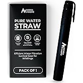 Sierra Madre Portable Water Filter Straw – 264 Gallon Water Filtration for Backpacking, Camping, Hiking, Travel - Ideal for Outdoor Emergency Hydration & Supplies - Portable & Lightweight (Pack 1)