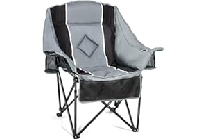 BEHAIRITY Oversized Camping Chairs Extra Wide 400lbs Capacity, Heavy Duty Folding Outdoor Chair with 2 Cup Holder & Storage Pocket, Padded and Portable Lawn Chair for Adults, Camp, Fishing, Tailgating, Picnic