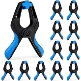 QUAMATE 12 Pack 4 inch Heavy Duty Spring Clips, Plastic Spring Clamps for Woodworking, Backdrop Stand, Pool Cover, Photography, Crafts
