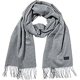 Hickey Freeman Solid 100% Cashmere Scarf for Men – Ultra-Soft Men’s Winter Scarves, 72-Inches x 12-Inches