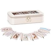 Lolalet 8 in 1 Travel Jewelry Case with Velvet Pouches, Clear Window Travel Jewelry Organizer Bags for Earrings, Bracelets, Necklaces and Rings, Compact Jewelry Storage for Women Girls -Beige, 7PCS