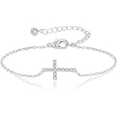 Oskani Cross Bracelet for Women Stainless Steel Cross Link Bracelet Jewelry | Cross Bracelet Size (6.7"+1.2")，Dainty Simple Christian Religious Faith Chain Bracelet for Her
