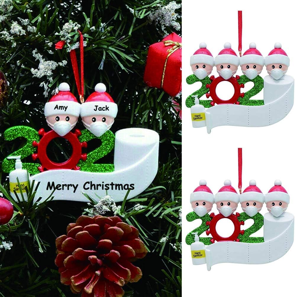 Diy Survived Family Customized Christmas Tree Decorations Creative Personalized Name A Family 1 People Bud K 2 Pack Christmas Ornament Kit With Măŝk Pendants Drops Finials Home Kitchen Inningsbreak Com