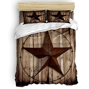 Amazon Com 4 Piece Bedding Sets Western Texas Star Rustic