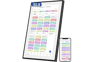 HERNCPTAR 21.5 Inch Digital Calendar, Electronic Chore Chart, Smart Weekly and Monthly Planner 1920 * 1080P IPS Touchscreen Wall and Desk Calendar for Family Schedules, Black