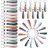 60 pcs Inspirational Quote Key Chains Silicone Motivational Key Chains Employee Appreciation Gifts Teacher Appreciation Gifts