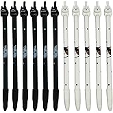 Lopenle 12 Pack Cat Pens - Cute Black & White Pen kitten Gel Pen Fun Animal Novelty Writing Pens with Black Ink for School, Office, Gifts (6 Black Cats + 6 White Cats)