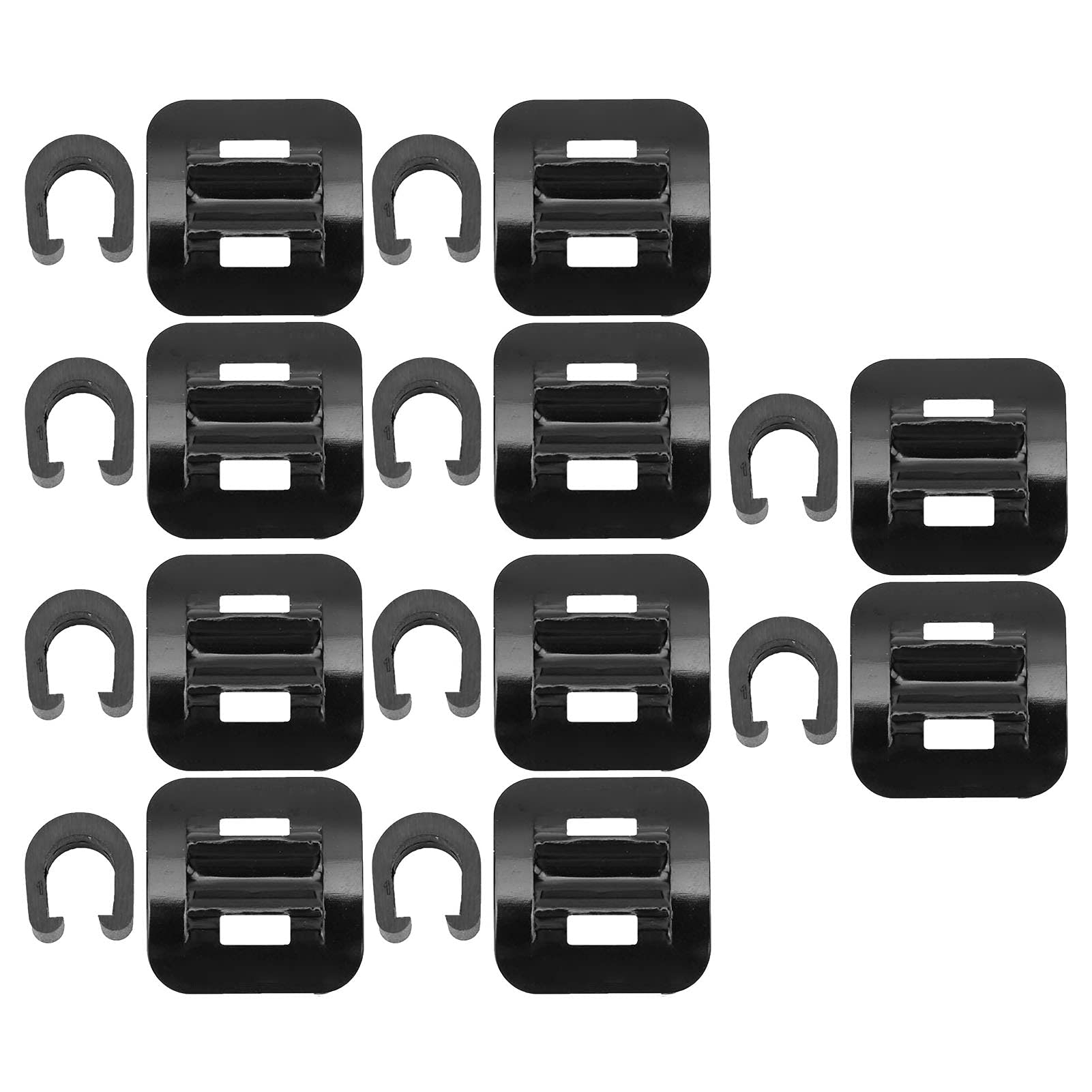 Pwshymi Bike Cable Clips C-Shaped Buckle Wire Guide 10Set Brake Cable Line Fixed Base with C‑Clips Buckle for Mountain Road Bike