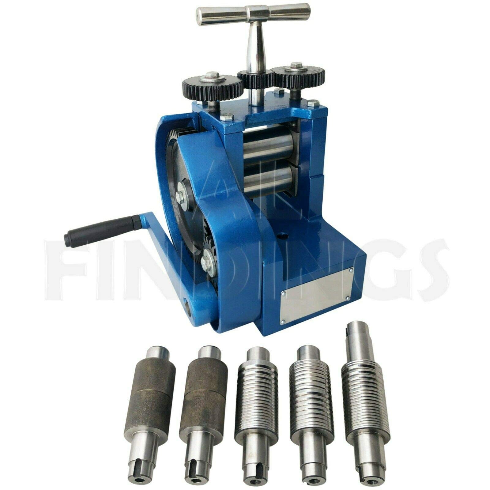 Rolling Mill 3" Flattening Designs Gold Silver Ingots 7 Rollers Jewellery Tool