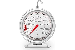 Oven Thermometer with Large 3" Dial | Accurate Oven Temperature Reading | Dual Scale 100°F-600°F & -40°C-310°C | for Gas/Elec
