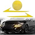 Iwannachange Pre-Cut Headlight DRL Tint Overlays fit for Lexus IS300 IS200T IS350 IS250 2014 2015 2016 Light Cover with Honeycomb Texture Iridescent Rainbow Accessory (Yellow)