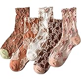 SENCODA Lavish Lavender Argyle Socks Elegant Frill & Jeweled Detail for Spring & Autumn