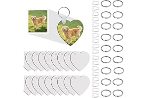 AiDiYGECO 20 Pcs Sublimation Keychain Blanks Ornament bulk Double sided Heat Press Printing MDF Sublimation Blank key chain (